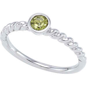 Stackable Gemstone Ring (Genuine Peridot) Stackable Gemstone Ring (Genuine Peridot)