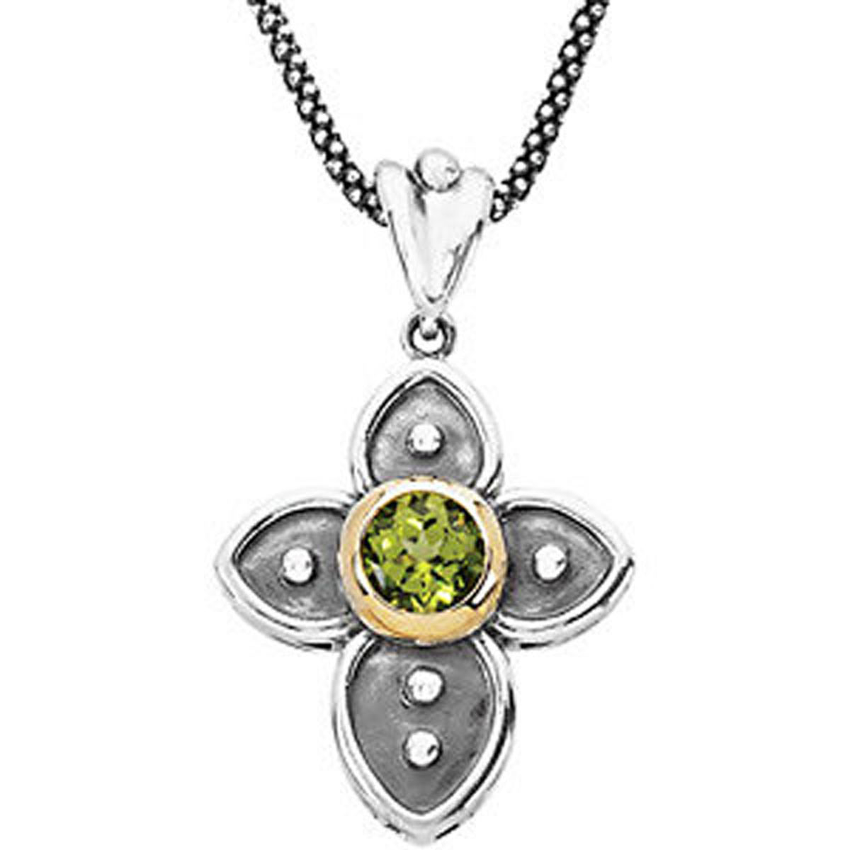Genuine Peridot Cross Necklace Genuine Peridot Cross Necklace